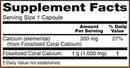 coral calcium 1000 mg (now foods) supplement facts