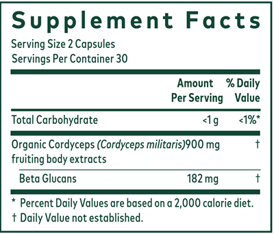 Cordyceps Mushroom (Gaia Herbs Professional Solutions) Supplement Facts