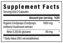 cordyceps mushroom extract capsules (real mushrooms) supplement facts