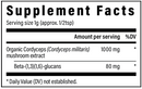 cordyceps mushroom extract powder (real mushrooms) supplement facts