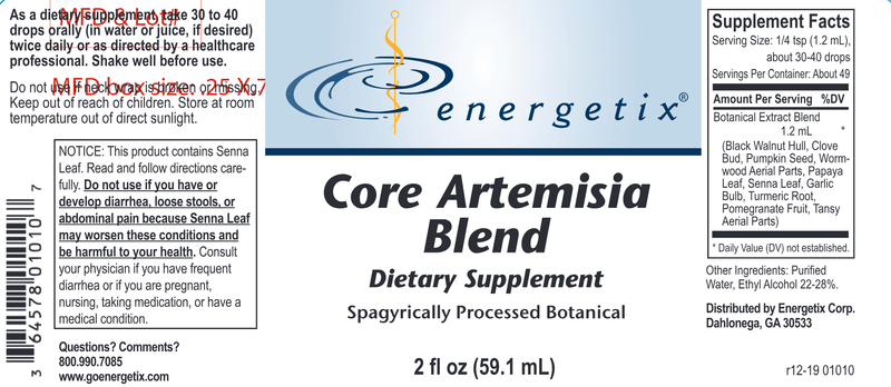 Core Artemisia Blend (Energetix) Label