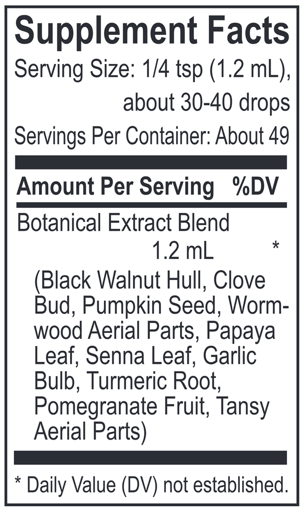 Core Artemisia Blend (Energetix) Supplement Facts