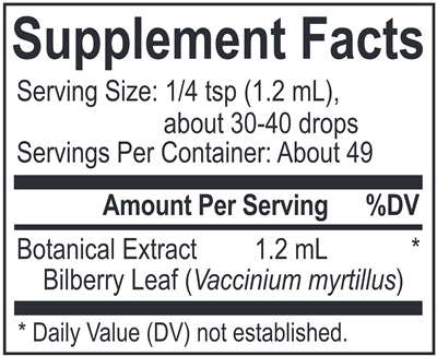 Core Bilberry (Energetix) Supplement Facts