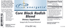 core black radish blend energetix label