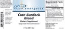 core burdock blend (energetix) label