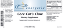 core cat's claw (energetix) label