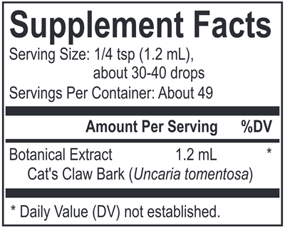 core cat's claw (energetix) supplement facts