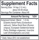 core cilantro blend (energetix) supplement facts