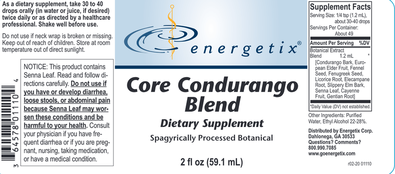 Core Condurango Blend (Energetix) Label