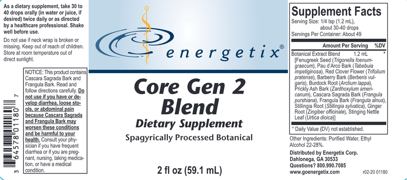 Core Gen 2 Blend (Energetix) Label