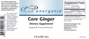 core ginger energetix label
