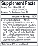 core ginkgo blend (energetix) supplement facts