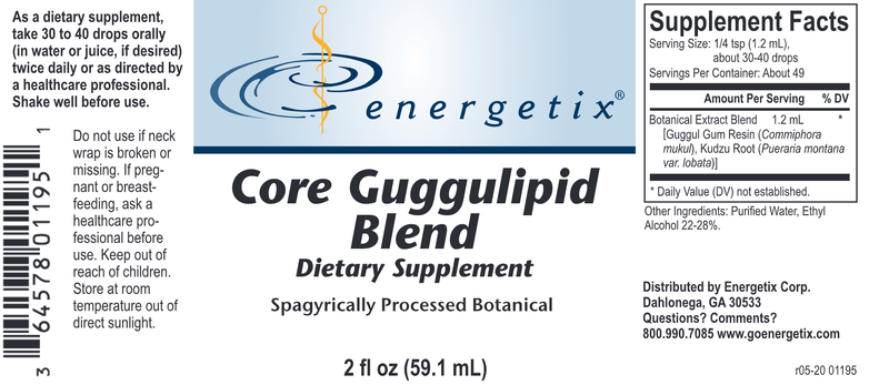 Core Guggulipid Blend (Energetix) Label