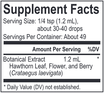 Core Hawthorn (Energetix) Supplement Facts