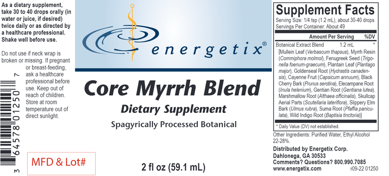 Core Myrrh Blend (Energetix) Label