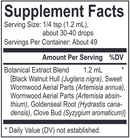 core para-v blend (energetix) supplement facts