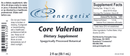 core valerian (energetix) label