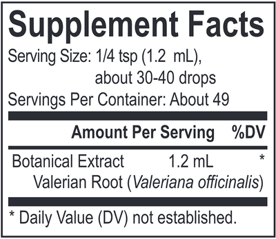 Core Valerian (Energetix) Supplement Facts