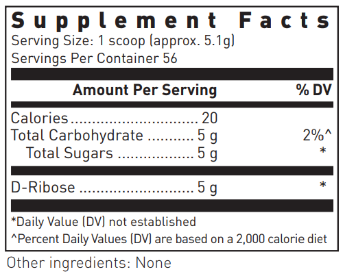 Corvalen D-Ribose (Douglas Labs) supplement facts
