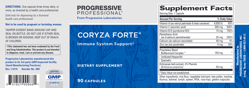 Coryza Forte (Progressive Labs) 90ct
