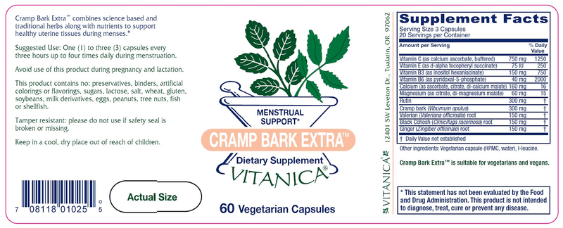 Cramp Bark Extra Vitanica products