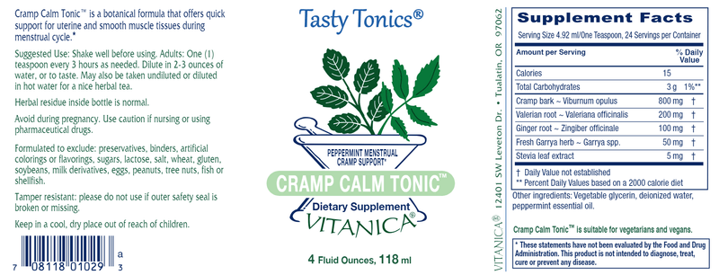 Cramp Calm Tonic Vitanica products