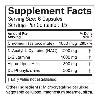 Craving Control Supplement Facts Label
