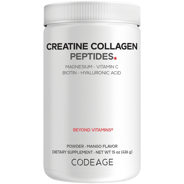 creatine collagen peptides powder mango codeage