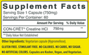 creatine hcl capsules con-cret supplement facts