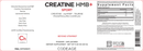 creatine hmb+ powder codeage label