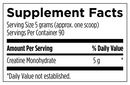creatine monohydrate designs for sport supplement facts