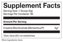 creatine unflavored momentous supplement facts
