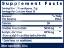 creatine & acetyl-l-carnitine energy plus (life extension) supplement facts