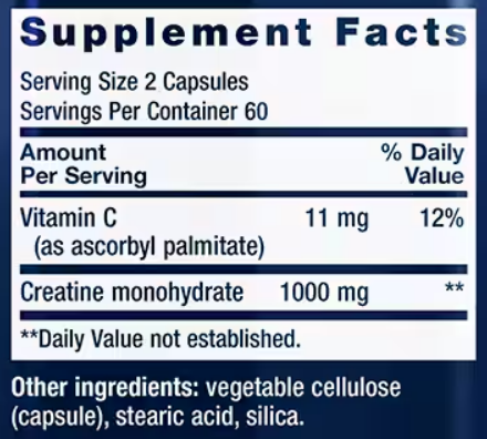 creatine capsules (life extension) supplement facts