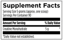 creatine monohydrate powder designs for health supplement facts
