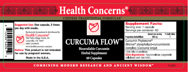 Curcuma Flow (Health Concerns) Label