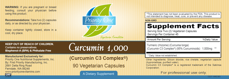 Curcumin 1000mg (Priority One Vitamins)