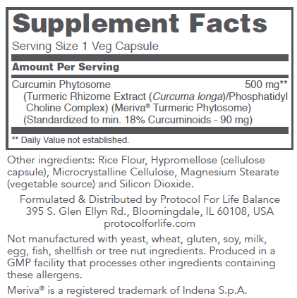 Curcumin PC (Protocol for Life Balance) Supplement Facts