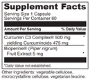 curcumin c3 complex davinci labs supplement facts