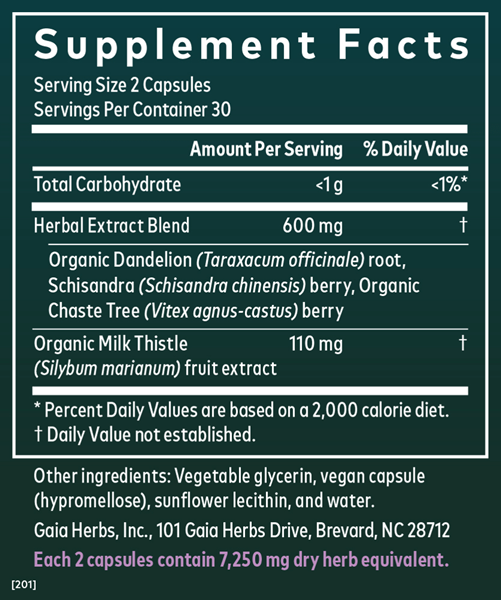 cycle support period gaia herbs supplement facts