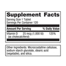 vitamin d3 1000 metagenics supplement facts