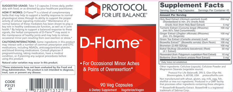 D-Flame (Protocol for Life Balance) Label