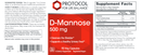 d-mannose 500 mg (protocol for life balance) label