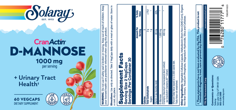 buy d-mannose cranactin solaray