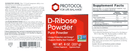 d-ribose powder (protocol for life balance) label