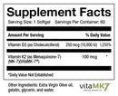 d3 10,000 & k2 inwell biosciences supplement facts