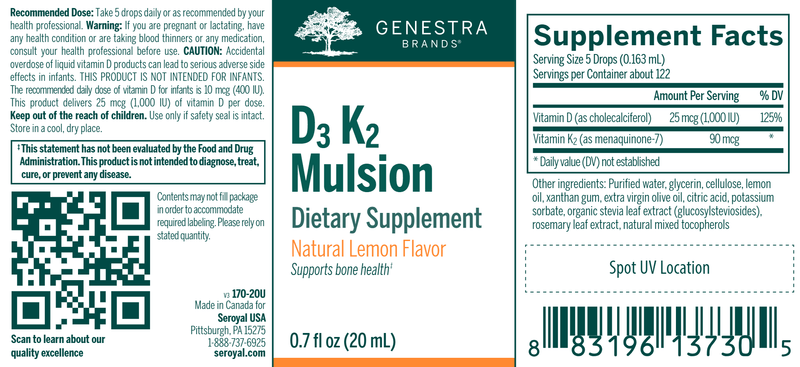 D3 K2 Mulsion label Genestra