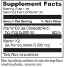 d3 k2 liquid davinci labs supplement facts