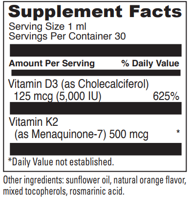 d3 k2 liquid davinci labs supplement facts