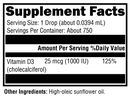 d3 liquid (xymogen) supplement facts